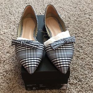 J.Crew “Sloan Plaid Flats with Bow”